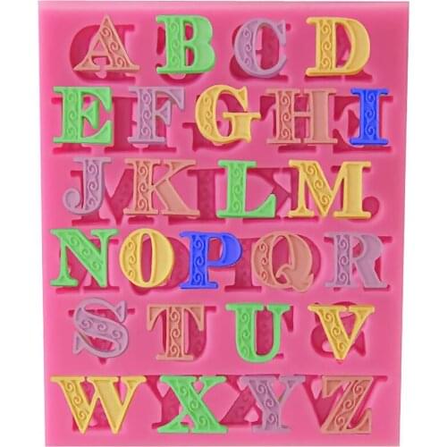 Chocolate Alphabet Silicone Mold DIY Fudge Biscuit Cake Decorating Tool Clay Soap Jewelry Decoration Letter Chocolate Mold