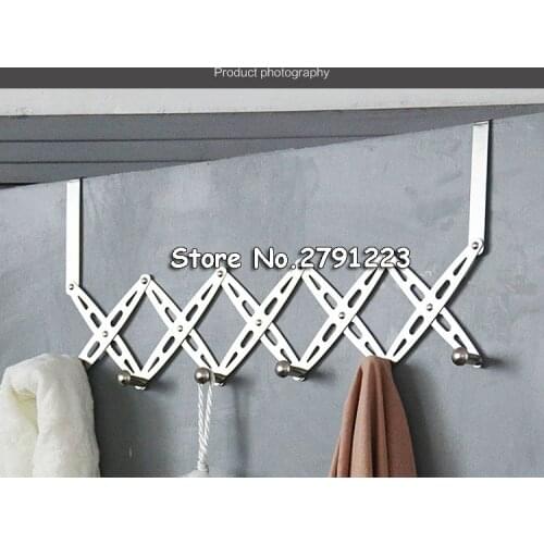 6-Hook Flexible Back Door Hanger Rack Bathroom Kitchen Organizer Hanger Hooks Home Storage Rack And Holder Clothes Organizer