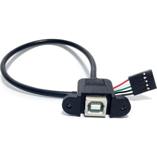 30cm USB B Female Panel Mount To 5 Pin Motherboard Printer Cable