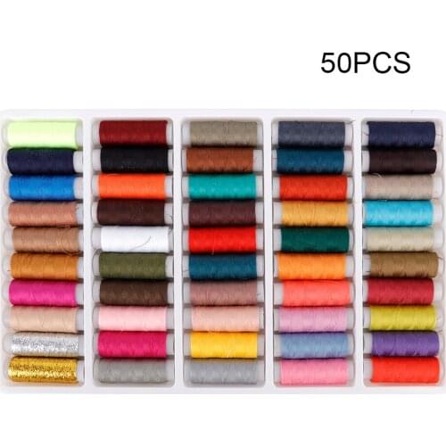50PCS Different Color Polyester Sewing Stitching Thread Machine Reels Spool Cord String