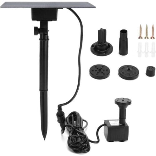 5V 1.5W Solar Powered Fountain Pump Outdoor Square Floating Bird Bath Fountain Garden Landscape Decoration