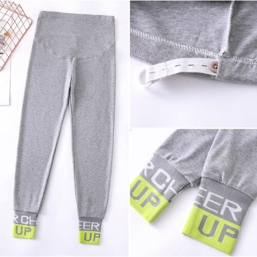 8877# Maternity Pants Spring Autumn Cotton Support Abdomen Elastic Waist Belly Support Pants Maternity Trousers