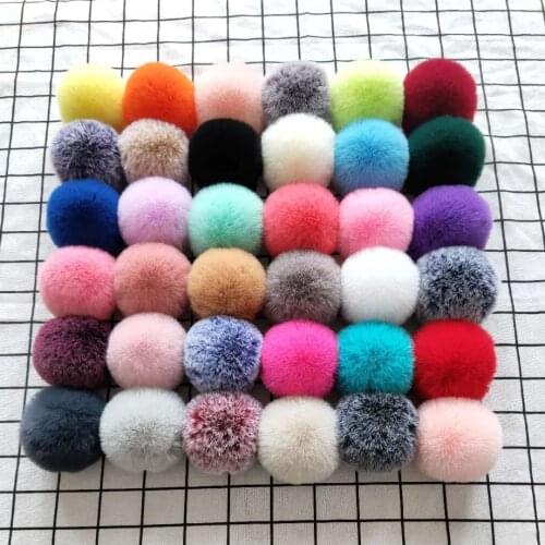 No keyring Simulation Fur Ball 4-10cm Pompom Keychain Car Pompon Rabbit Keychain Fur DIY Bag Charms with Fluffy Bunny Ponpon