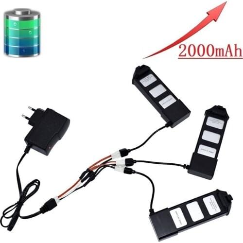Quick Charge 7.4V 2000mAH LiPo Battery and Charger For MJX R/C Bugs 5W B5W X5 RC Quadcopter Helicopter spare parts Drone Battery