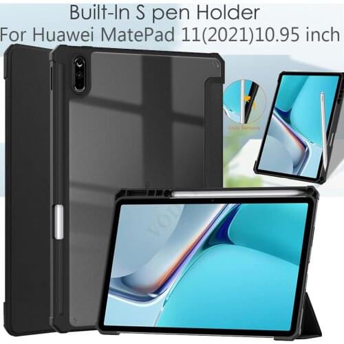 Tablet Cover For Huawei Matepad 11 Case 2021 Built-in s Pen Holder Folding Smart Cover Funda For Huawei MatePad 11 Case Coque