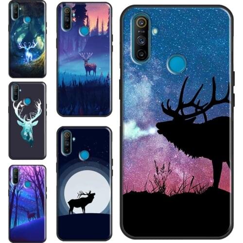 Starry Sky Deer For Realme 8 Pro 6 7 Q3 Pro GT Neo C15 C3 C21 C11 Phone Case For OnePlus 9 Pro 8 7T 8T 9R