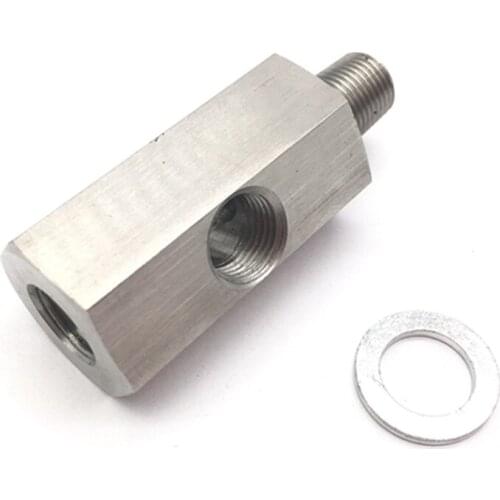 1/8'' BSPT Oil Pressure Sensor To Two 1/8" NPT Adapter Turbo Supply Feed Line Gauge For Honda Civic
