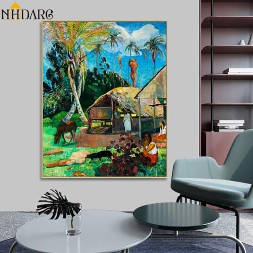 Classic Impression Natural Pastoral Country Life by Paul Gauguin, Canvas Print Painting Poster Art Wall Picture for Home Decor
