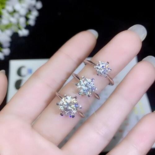 Classic style, simplest style, various sizes of moissanite, 925 silver ladys ring