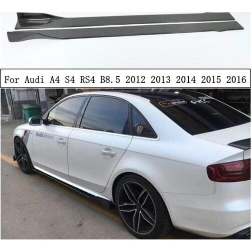 Carbon Fiber Side Body Skirts Kit Lip Trim Cover Spoiler For Audi A4 S4 RS4 B8.5 2012 2013 2014 2015 2016 Car Accessories