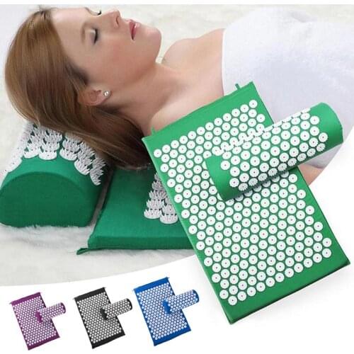 Yoga Acupressure Mat Neck Massager Cushion Kuznetsovs Applicator Back Pain Relief Needle Pad Eco Pranamat Pillow Set Gift Bag