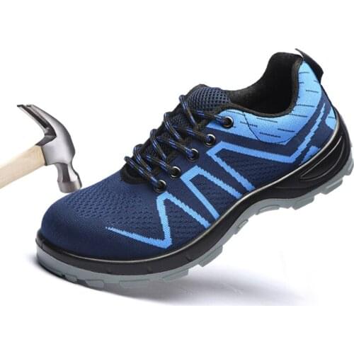 Breathable Mesh Men Labor Shoes For Outdoor Sport Hiking Treking Climbing Sneakers Steel Toe Covers Safety Summer Working Shoes