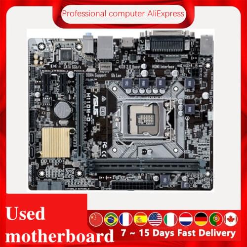 For Asus H110M-D Original Used Desktop Intel H110 H110M DDR4 Motherboard LGA 1151 i7/i5/i3 USB3.0 SATA3