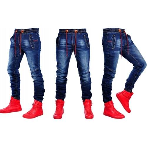 Fashion ManSkinny Slim Fit Denim Joggers Exercise Stretch Male Jean Pencil Pants Mens Street Fashion Relaxation Mens Jeans