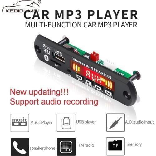 Kebidu Bluetooth 5.0 Color Screen MP3 Decoder Board WMA WAV FLAC APE Mp3 Player USB TF FM Radio Module with Call Recording