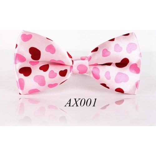 Men Women Pink Love Fashion Bowtie Cravat Adjustable Butterfly Bow ties Wedding Brand Gravata Pattern Bowknot