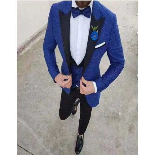 2020 Tailor-Made Wedding Men Suits Slim Fit Tuxedo 3 Pieces Suits Groom Prom Blazer Jacket Black Pant Terno Masculino Suits