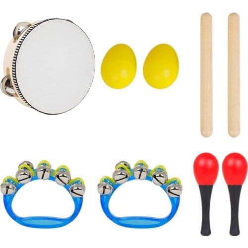 Kids Musical Instrument Set 9Pcs Baby Kid Wooden Instrument Musical Toys for Boys Girls Aged 3 4 5 6+ Choice