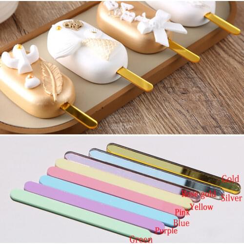 10Pcs Acrylic Popsicle Sticks Colorful Pop Ice Cream Sticks for DIY Handmade Popsicle Craft Making Popsicl Mold Accessories