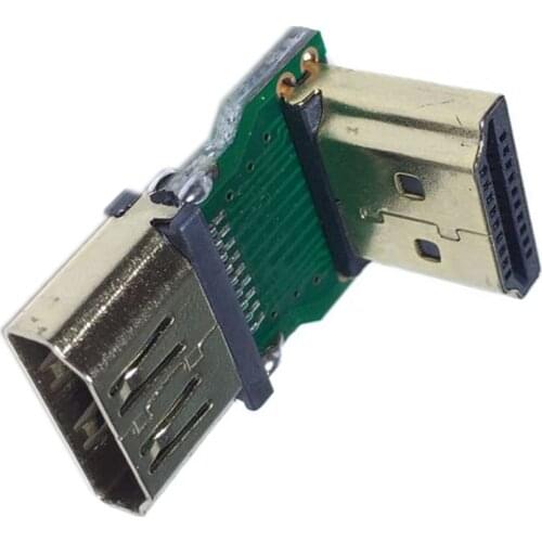 PCB HDMI-compatible Male to Female Right Angle Connector Adapter 90 Degree Extender 1080P HDTV High Quality Wholesale Dropship