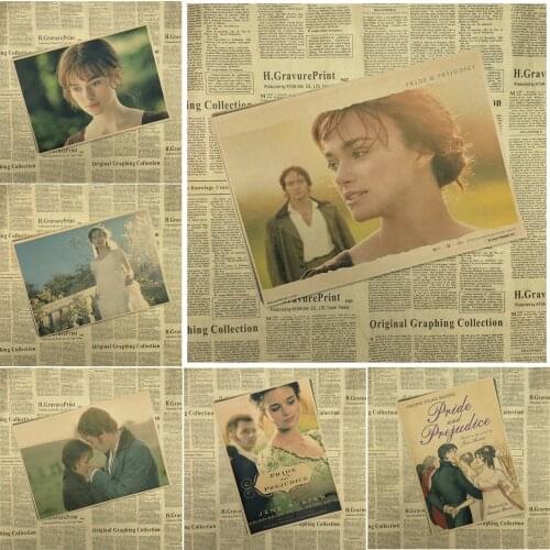 Pride & Prejudice Classic Movie Kraft Paper Poster Bar Cafe Living Room Dining room