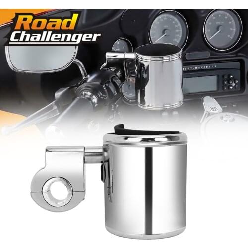 Adjustable Cup Holder Chrome Handlebar Cup Drink Basket Fits For Harley For Kawasak For Honda Custom Dyna Fat Bob Universal