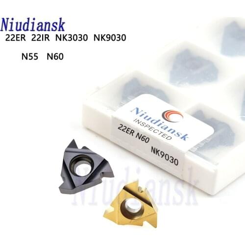 22ER N55 N60 NK3030 NK9030 high quality carbide Threading inserts CNC lathe turning cutting tools 22IR threaded inserts