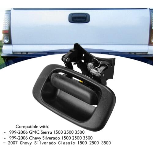 Tailgate handle latch and bezel decoration with rod clip | For 1999-2007 Chevrolet Silverado GMC Sierra 1500 2500 3500