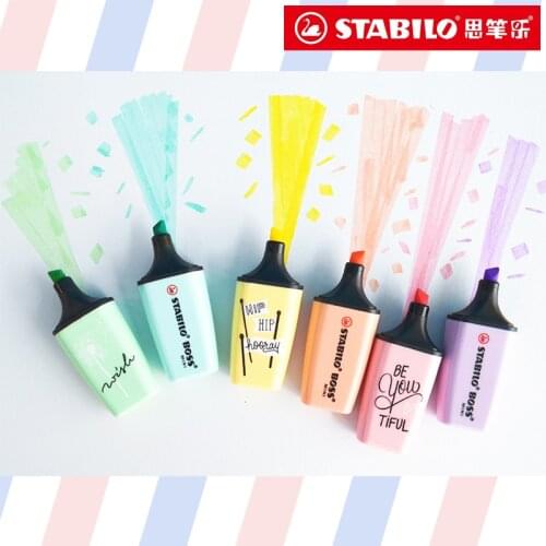 STABILO BOSS Mini Pastellove Highlighter Art Marker Pens Pastel must-have for color-loving Drawing 3 / 6 Colors