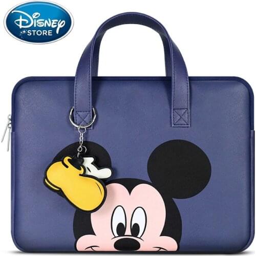 Disney Mickey PU Leather Laptop Bag 13 14 15 Inch Notebook Bag Sleeve For Macbook Case Computer Shoulder Handbag Briefcase Bags