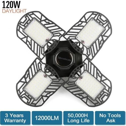 Super Bright Industrial Lighting 120W E27 Led Garage Light Lamp 12000lm 85-265V 192 Led High Bay Industrial Lamp For Workshop