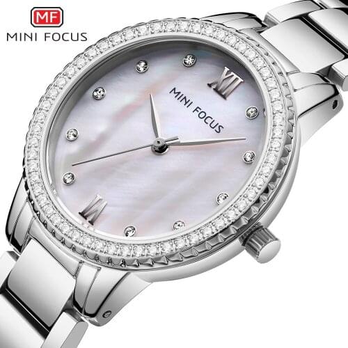 MINI FOCUS 0226 L Women Luxury Watch Fashion Rhinestone Steel Lady Wrist Watches Elegant Dress Ladies Watch Relogio Feminino