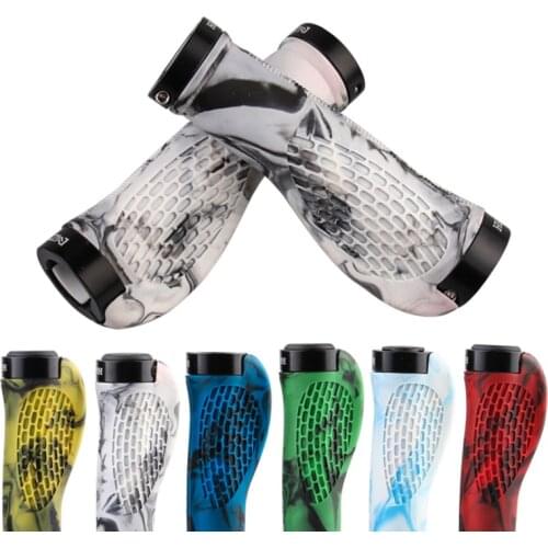 1 Pair Road/MTB Bicycle Grips Handlebar Cover Soft TPR Rubber Anti-slip Bike Handle Shock Absorption Bilateral Locking Grip