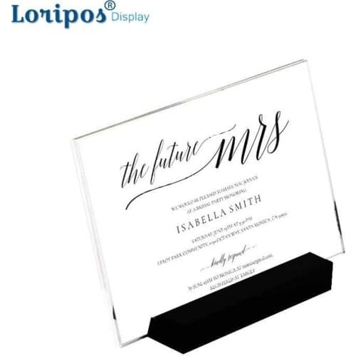 150x100m Wedding Name Card Display Name Card Frame Acrylic Label Holder Rack Price Tag Display Desk Sign Clip Photo Stand Holder