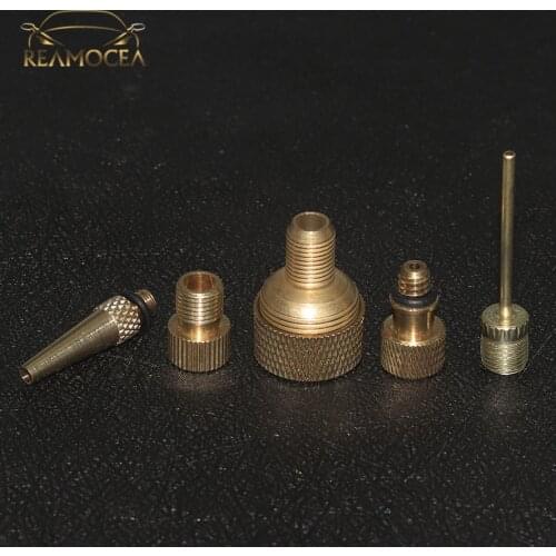 Reamocea 5Pcs/Set Car Auto Brass Micro Set Tyre Wheel Tire Air Chuck Inflator Pump Valve Clip Clamp Connector Adapter