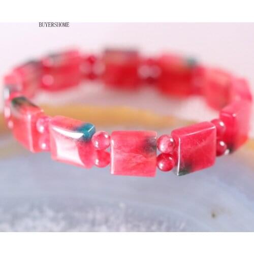 Free Shipping Natural Red Stone Beads Handmade Jewelry For Women Stretch Bracelet 7" 1Pcs H451