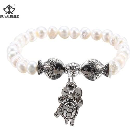 Turtle Accessories Beaded Bracelets Irregular Natural Freshwater Pearl Bracelet Elastic Adjustable Fashion Womens Jewelry