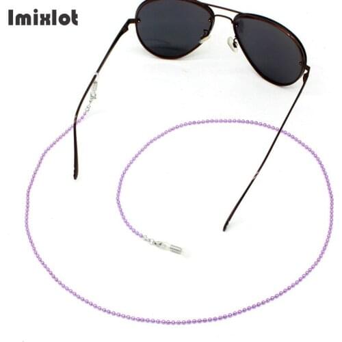 Purple Bead Chain Metal Eyeglass Cords Lanyard Necklace Reading Glasses Chains Women Eyewear Accessories Sunglasses Hold Straps