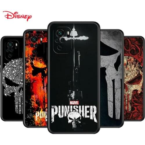TPU Silicone Cover Marvel Punisher Skull For Xiaomi Redmi Note 10 10S 9 9S Pro Max 9T 8T 8 7 6 5 Pro 5A Phone Case