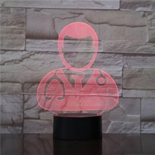 The Doctor and Nurse 3D Lamp Nightlight USB Battery Operated Led Night Light Lamp Visual Light Effect Lovely Gift for Teenager