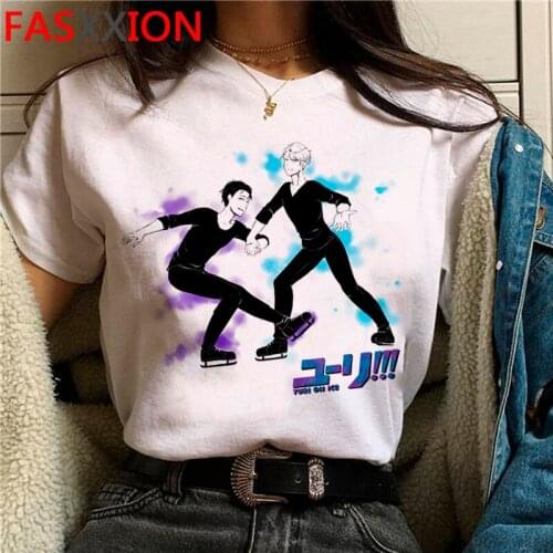 Yuri on Ice tshirt male streetwear plus size graphic tees harajuku kawaii grunge clothes streetwear
