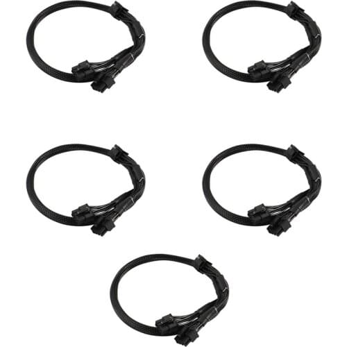 HOT-5Pcs 8Pin to Dual 8Pin(6+2) Pin PCIe Modular Power Supply Cable for EVGA Supernova G2 G3 P2 T2 GS 650 750 850 1000 1600