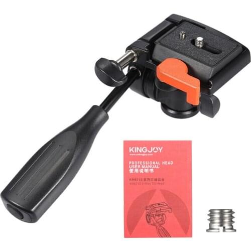 KH-6710 Professional 3-Way Pan Panoramic Ball Handle Tripod Head with Quick Release Plate Max Load to 5KG for DSLR Camera by DHL