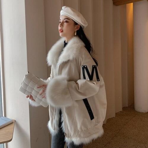 Korean Street Real Fox Fur Coat Oversized Warm Female Jacket Autumn Winter Coats and Jackets Women 2020 Casacos Feminino Zjt1238