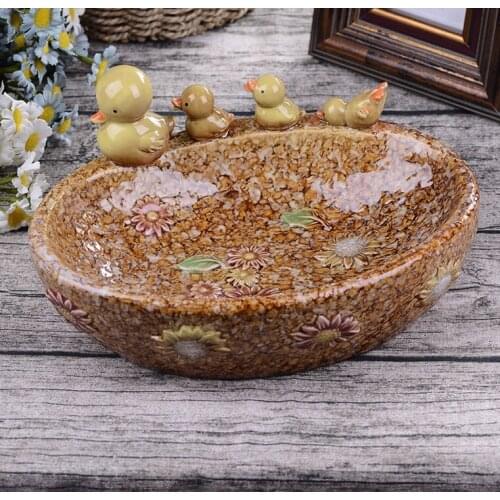 Creative Porcelain Drake and Ducklings Fruits Plate Decorative Ceramics Organizer Tray Ornament Gift Craft Accessories Supplies