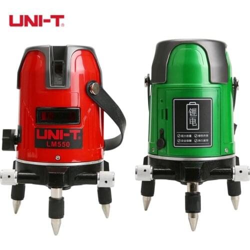 UNI-T LM550 LM550G Laser Levels Self-leveling 360 Rotatable 5 Lines Horizontal And Vertical Red Green Laser Level