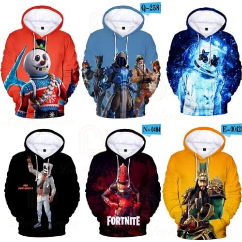 2021 Summer Men and Women Hoodie Fortnite Victory Royale Boys Childrens Game 3D Hoodie Clothing Sweatshirts Kids Hero Tops
