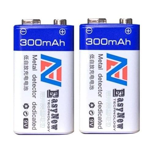 2PCS 300MAH 9V NI-MH battery 6F22 1604G microphone detector universal meter rechargeable battery