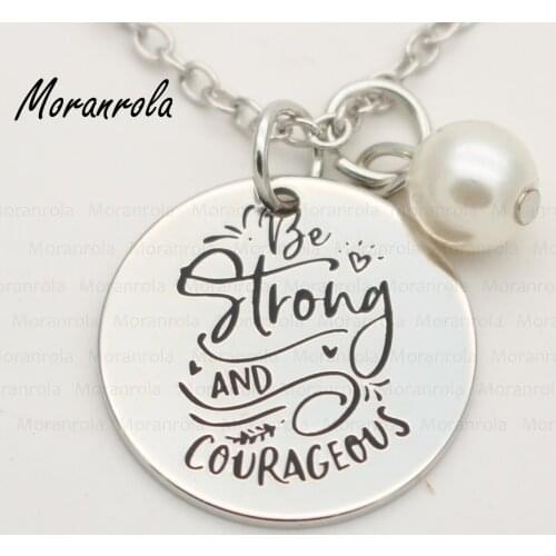 New arried "Be strong and courageous "Copper silver necklace &Keychain,charm, Inspirational Jewelry Bible verse necklace