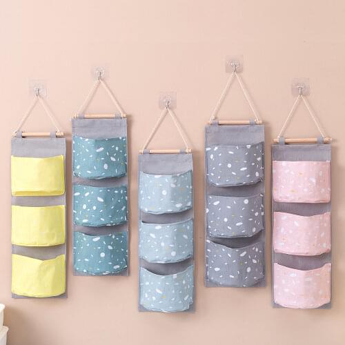 4 Style 3-Pocket Oxford Cloth Wardrobe Storage Hanging Bag Wall Door Hanging Sundries Storage Bags Pouch Organizer 2021 New